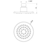 OVERHEAD SHOWER ROUND SHAPE SINGLE FLOW - JAQUAR FAUCETS - ( CHROME - OVERHEAD SHOWER - 0x100 mm - 0inchX4inch )