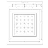 DUOFLO SHOWER SQUARE SHAPE LED LIGHT W/REMOTE CONTROL - JAQUAR FAUCETS -  ( BLACK CHROME - OVERHEAD SHOWER - 450x450 mm - 18inchX18inch )