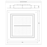 DUOFLO SHOWER SQUARE SHAPE LED LIGHT W/REMOTE CONTROL - JAQUAR FAUCETS -  ( BLACK CHROME - OVERHEAD SHOWER - 450x450 mm - 18inchX18inch )