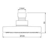 ROUND - JAQUAR FAUCETS - ( CHROME - OVERHEAD SHOWER - 15x105 mm - 0.5inchX4inch )