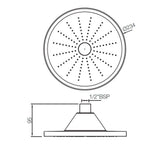 HYDRO LITE LED ROUND - JAQUAR FAUCETS - ( CHROME - OVERHEAD SHOWER - 15x234 mm - 0.5inchX9inch )