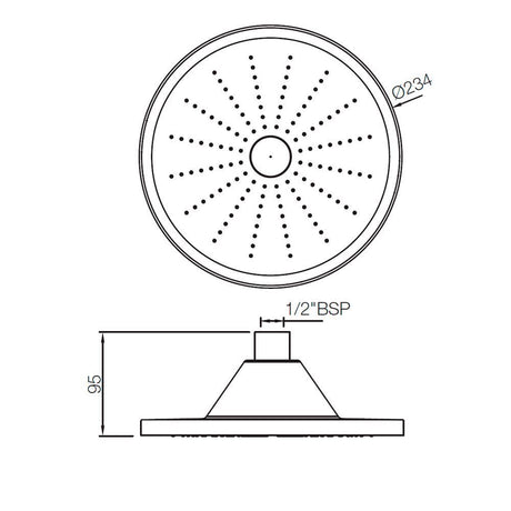 HYDRO LITE LED ROUND - JAQUAR FAUCETS - ( CHROME - OVERHEAD SHOWER - 15x234 mm - 0.5inchX9inch )