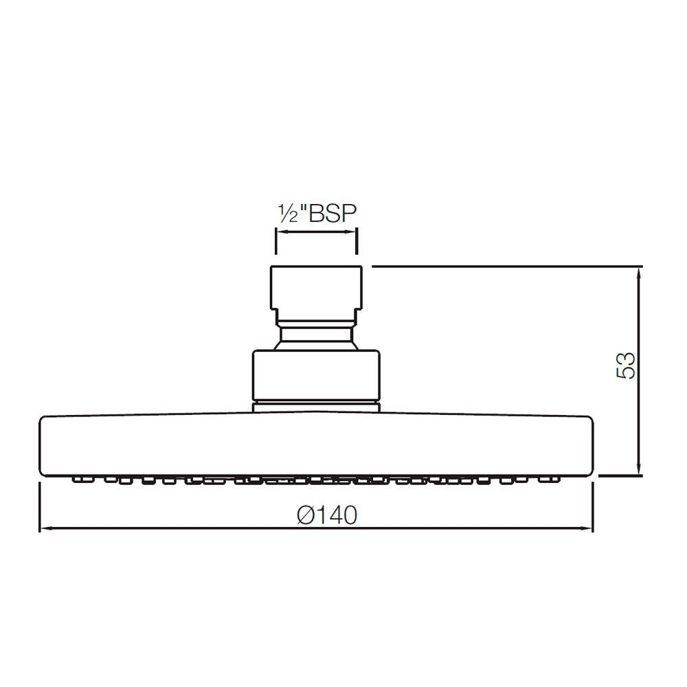 ROUND SINGLE FLOW AIR - JAQUAR FAUCETS - ( CHROME - OVERHEAD SHOWER - 15x140 mm - 0.5inchX5.5inch )