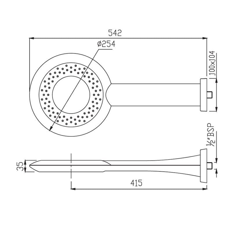 ROUND 250MM WITH BUILT IN ARM - JAQUAR FAUCETS - ( CHROME - OVERHEAD SHOWER - 250x15 mm - 10inchX0.5inch )