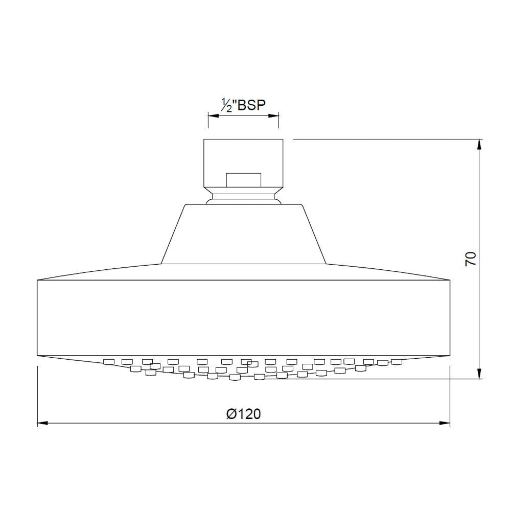 ROUND S.FLOW - JAQUAR FAUCETS -  ( CHROME - OVERHEAD SHOWER - 0x15 mm - 0inchX0.5inch )