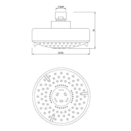 ROUND M.FLOW - JAQUAR FAUCETS -  ( CHROME - OVERHEAD SHOWER - 0x15 mm - 0inchX0.5inch )