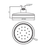 ROUND S/FLOW WITH SELF CLEANING PINS - JAQUAR FAUCETS - ( CHROME - OVERHEAD SHOWER - 15x150 mm - 0.5inchX6inch )