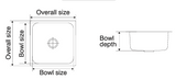 SS SINK 1.0 BOWL W/O DRAIN BOARD (DEPTH 9  )OMNI SMALL - NIRALI -  ( SATIN - SILENT SQUARE - 460x460 mm - 18.4inchX18.4inch )