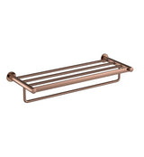TOWEL RACK 600MM LONG WITH LOWER HANGER - ARTIZE FAUCET -  ( BLUSH GOLD PVD - ONYX - 0x600 mm - 0inchX24inch )