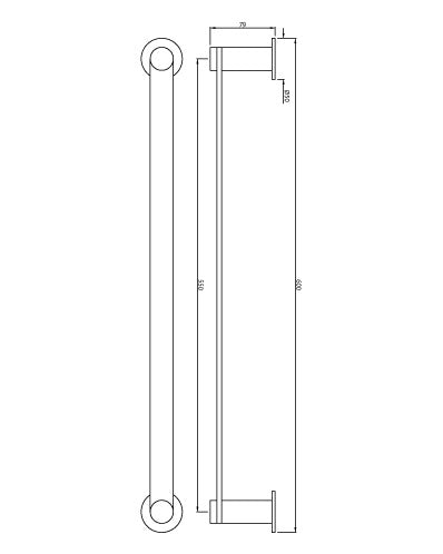 SINGLE TOWEL RAIL - ARTIZE FAUCET -  ( ANTIQUE COPPER - ONYX - 0x600 mm - 24inchX0inch )