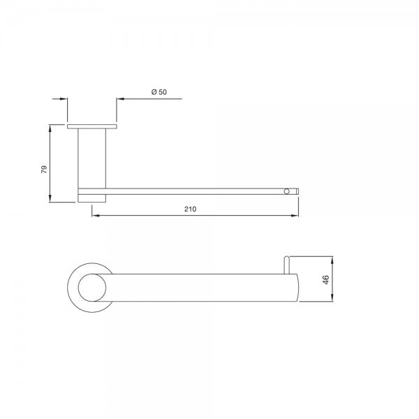 TOWEL HOLDER - ARTIZE FAUCET -  ( GRAPHITE - ONYX - 0x15 mm - 0inchX0.5inch )
