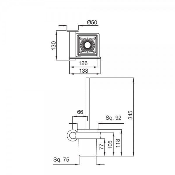 W.C.BRUSH HOLDER - ARTIZE FAUCET -  ( BLACK CHROME - ONYX - 0x0 mm - 0inchx0inch )