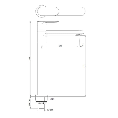 PILLAR COCK WITH 200MM EXTENSION BODY - JAQUAR FAUCETS -  ( BCH - OPAL PRIME - 0x0 mm - 0inchx0inch )