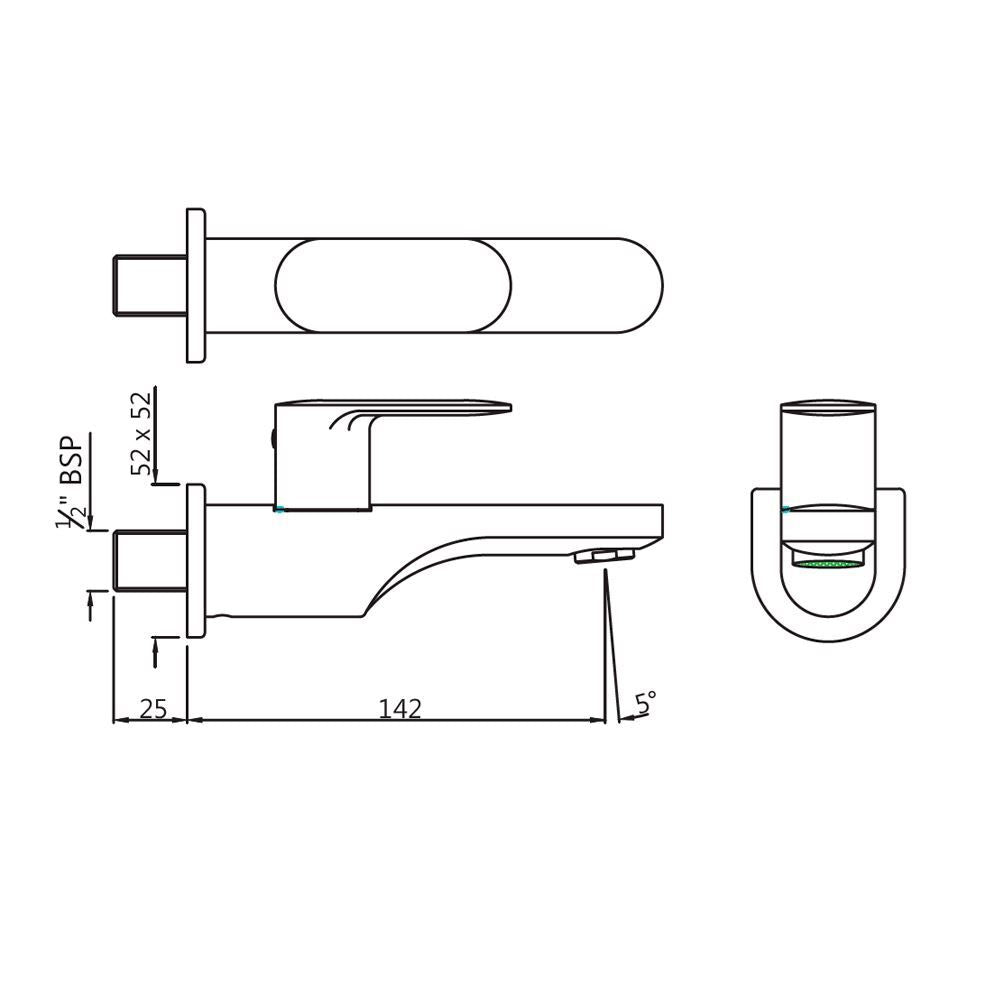 BIB COCK WITH FLANGE - JAQUAR FAUCETS -  ( CHROME - OPAL PRIME - 0x15 mm - 0inchX0.5inch )