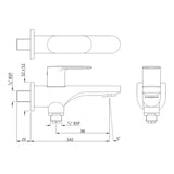 2 WAY BIB COCK WITH WALL FLANGE - JAQUAR FAUCETS -  ( GRAPHITE - OPAL PRIME - 0x15 mm - 0inchX0.5inch )