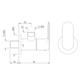 ANGLE COCK W/FLANGE - JAQUAR FAUCETS -  ( GOLD DUST - VIGNETTE PRIME - 0x15 mm - 0inchX0.5inch )
