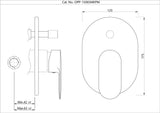 S.L.EXPOSED PART DIV KIT BUTTON ON TOP - JAQUAR FAUCETS -  ( BLACK MATT - OPAL PRIME - 0x15 mm - 0inchX0.5inch )
