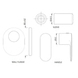 EXPOSED PART KIT OF CONCEALED STOP COCK & FLUSH COCK - JAQUAR FAUCETS -  ( BLUSH GOLD PVD - OPAL PRIME - 0x15 mm - 0inchX0.5inch )