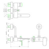 S.L. WALL MIXER 3 IN 1 - JAQUAR FAUCETS -  ( CHROME - OPAL PRIME - 0x15 mm - 0inchX0.5inch )