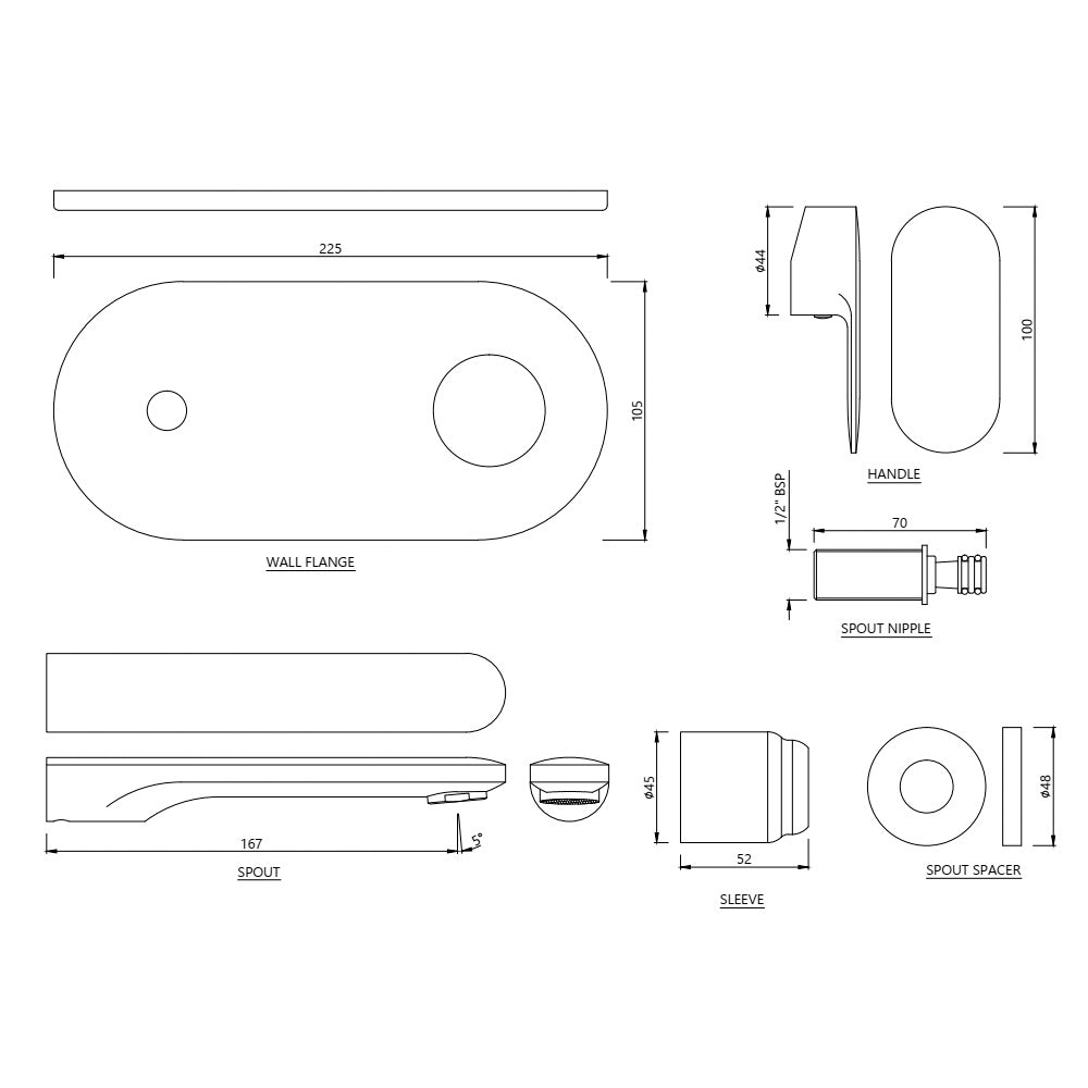 EXPOSED PART KIT OF SINGLE LEVER BASIN MIXER WM - JAQUAR FAUCETS -  ( GRAPHITE - OPAL PRIME - 0x15 mm - 0inchX0.5inch )