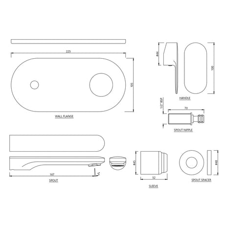 EXPOSED PART KIT OF SINGLE LEVER B/MIX - JAQUAR FAUCETS -  ( STAINLESS STEEL - OPAL PRIME - 0x15 mm - 0inchX0.5inch )
