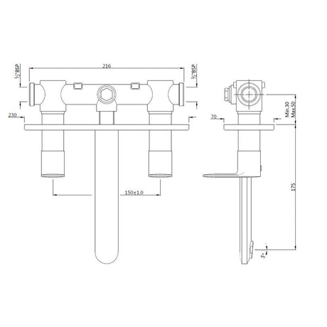2 CONC STOP WITH  BASIN SPT - JAQUAR FAUCETS -  ( CHROME - OPAL PRIME - 0x15 mm - 0inchX0.5inch )