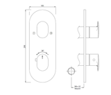 AQUAMAX EXPOSED PART KIT OF THERMOSTATIC SHOWER MIXER WITH 2-WAY DIVERTER WITH SLEEVE (COMPATIBLE WITH ALD-681N) - JAQUAR FAUCETS -  ( ANTIQUE BRONZE - OPAL PRIME - 0x30 mm - 1.2inchX0inch )