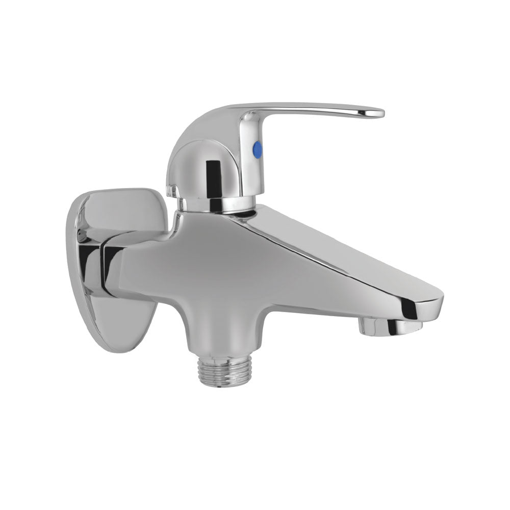 2-WAY BIB COCK WITH WALL FLANGE - ESSCO FAUCET -  ( CHROME - ORBIT - 0x15 mm - 0inchX0.6inch )