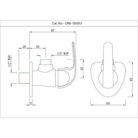 ANGULAR STOP COCK WITH WALL FLANGE - ESSCO FAUCET -  ( CHROME - ORBIT - 0x15 mm - 0inchX0.6inch )