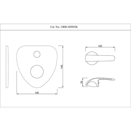 EXPOSED PARTS KIT OF SINGLE LEVER DIVERTER - ESSCO FAUCET -  ( CHROME - ORBIT - 0x0 mm - 0inchx0inch )