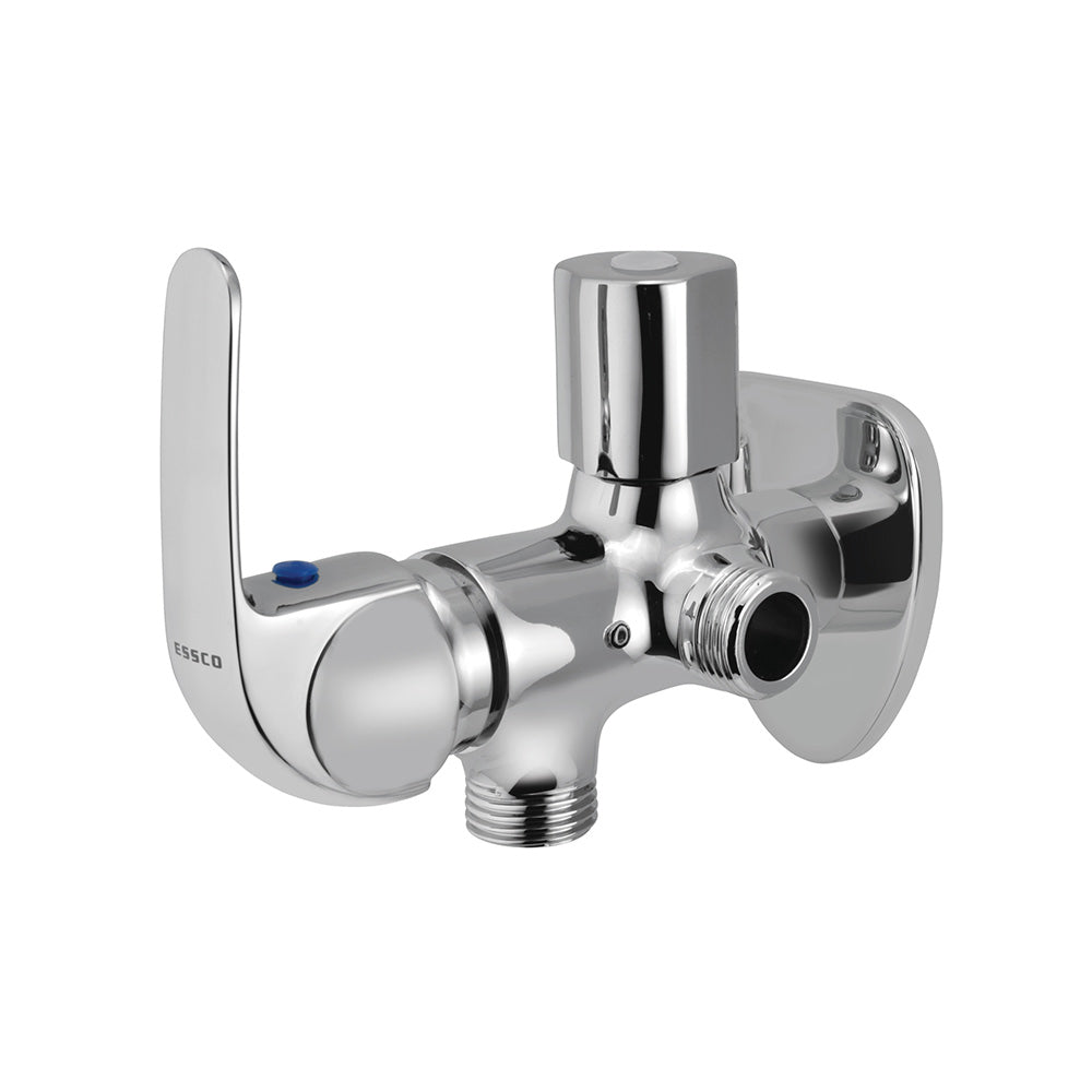 2-WAY ANGULAR STOP COCK WITH WALL FLANGE - ESSCO FAUCET -  ( CHROME - ORBIT - 0x0 mm - 0inchx0inch )