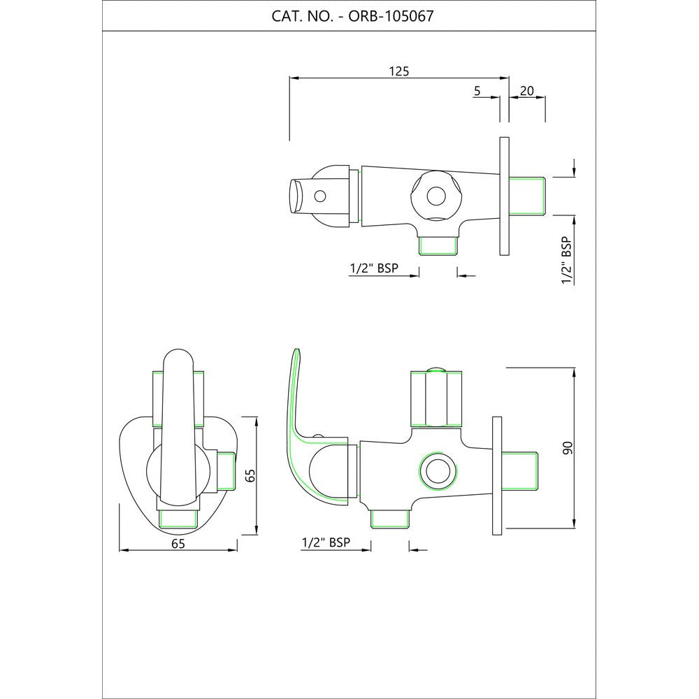 2-WAY ANGULAR STOP COCK WITH WALL FLANGE - ESSCO FAUCET -  ( CHROME - ORBIT - 0x0 mm - 0inchx0inch )