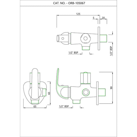 2-WAY ANGULAR STOP COCK WITH WALL FLANGE - ESSCO FAUCET -  ( CHROME - ORBIT - 0x0 mm - 0inchx0inch )