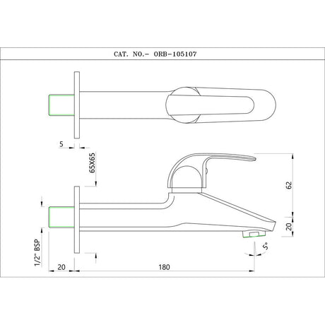 LONG BODY BIB COCK WITH WALL FLANGE - ESSCO FAUCET -  ( CHROME - ORBIT - 0x0 mm - 0inchx0inch )