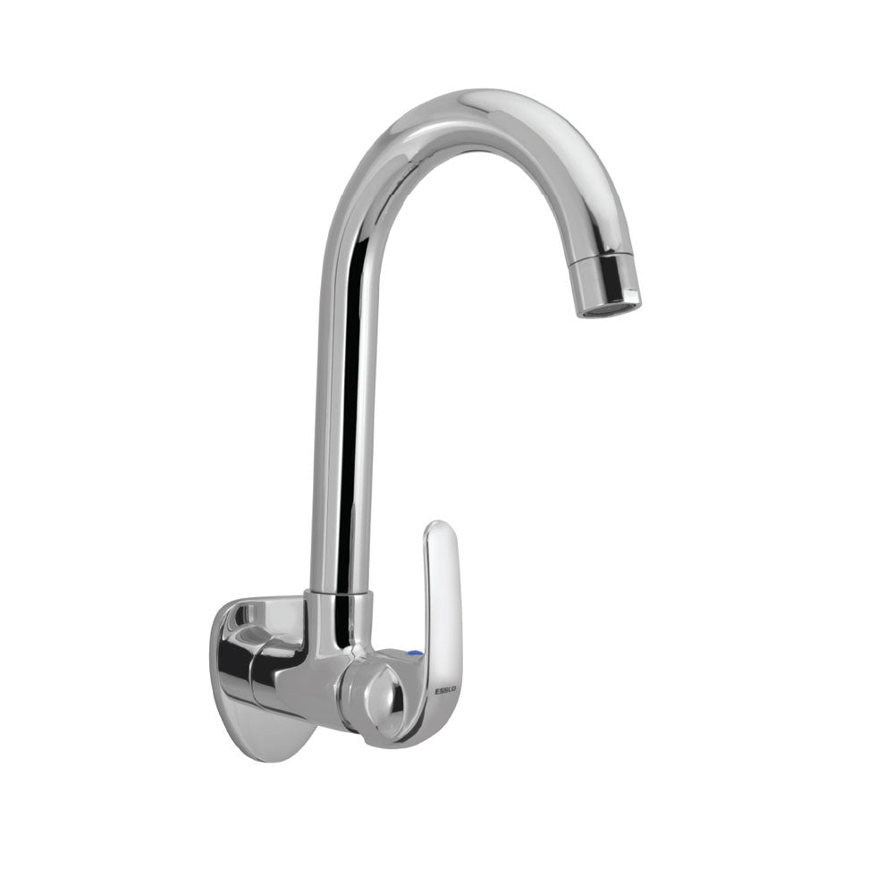 W/M SINK COCK W/SWINGING SPOUT & FLANGE - ESSCO FAUCET -  ( CHROME - ORBIT - 0x15 mm - 0inchX0.5inch )