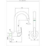 W/M SINK COCK W/SWINGING SPOUT & FLANGE - ESSCO FAUCET -  ( CHROME - ORBIT - 0x15 mm - 0inchX0.5inch )