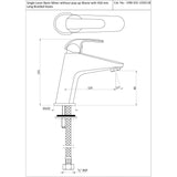 SINGLE LEVER BASIN MIXER W/ POPUP - ESSCO FAUCET -  ( CHROME - ORBIT - 0x0 mm - 0inchx0inch )