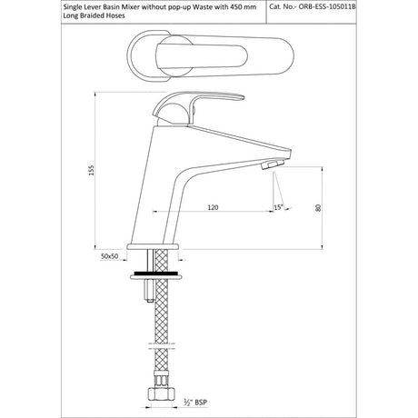 SINGLE LEVER BASIN MIXER W/ POPUP - ESSCO FAUCET -  ( CHROME - ORBIT - 0x0 mm - 0inchx0inch )