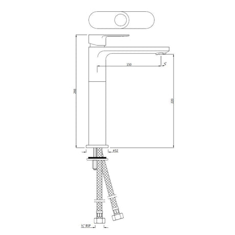 S.L. B/MIXER 150MM EXTD BRAIDED PIPES - JAQUAR FAUCETS -  ( CHROME - ORNAMIX PRIME - 0x15 mm - 0inchX0.5inch )