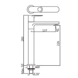 PILLAR COCK WITH 200MM EXTN BODY - JAQUAR FAUCETS -  ( BLACK MATT - ORNAMIX PRIME - 0x15 mm - 0inchX0.5inch )