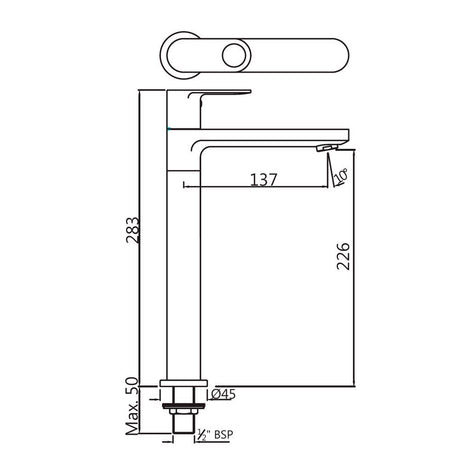 PILLAR COCK WITH 200MM EXTN BODY - JAQUAR FAUCETS -  ( BLACK MATT - ORNAMIX PRIME - 0x15 mm - 0inchX0.5inch )