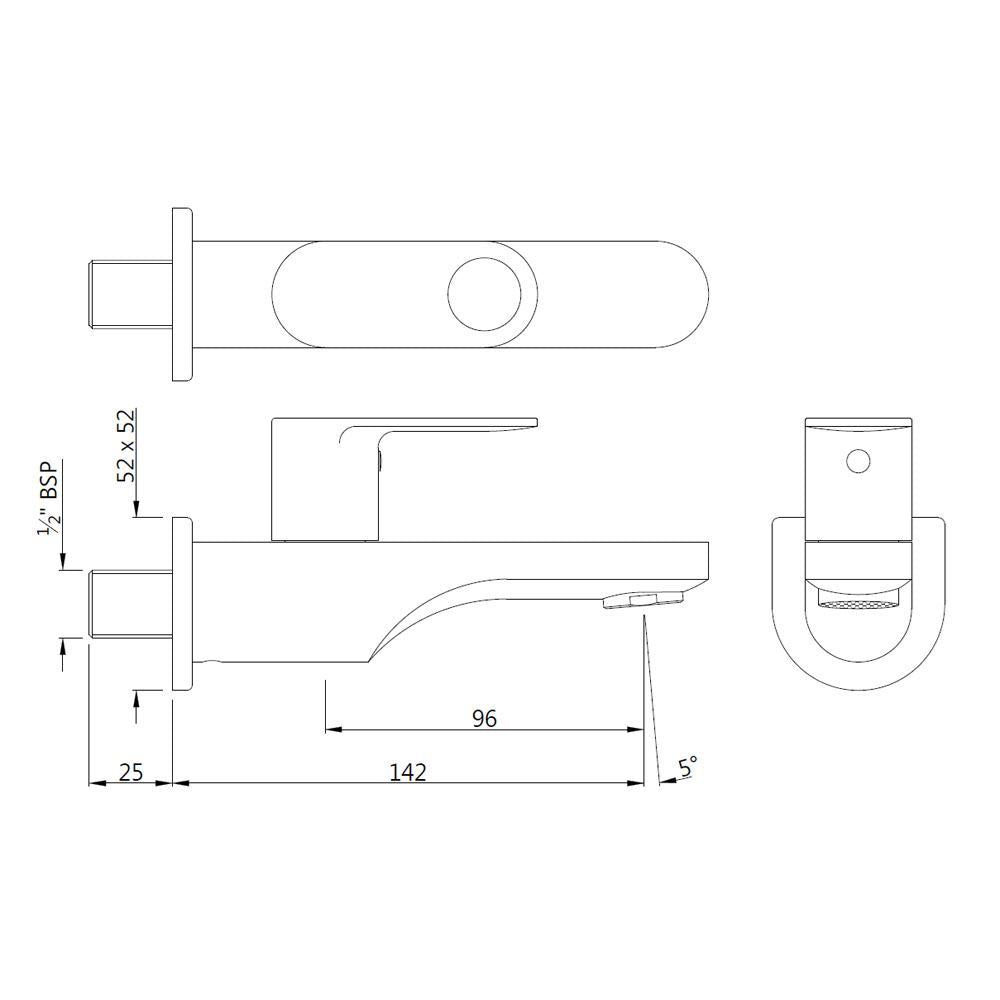 BIB COCK WITH WALL FLANGE - JAQUAR FAUCETS -  ( STAINLESS STEEL - ORNAMIX PRIME - 0x15 mm - 0inchX0.5inch )
