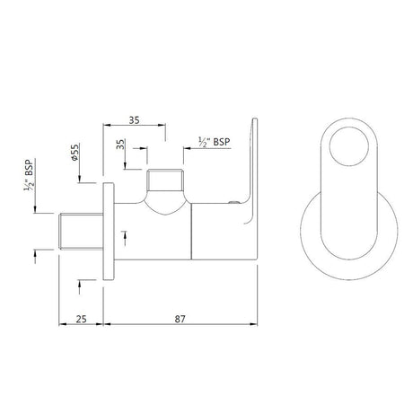 ANGULAR STOP COCK WITH WALL FLANGE  - JAQUAR FAUCETS -  ( STAINLESS STEEL - ORNAMIX PRIME - 0x15 mm - 0inchX0.5inch )