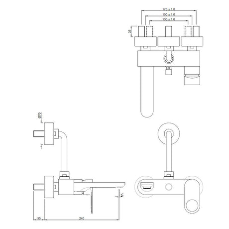 S.L. WALL MIXER WITH UPPER BEND - JAQUAR FAUCETS -  ( CHROME - ORNAMIX PRIME - 0x15 mm - 0inchX0.5inch )