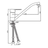 S.L. SINK MIXER T/M BRAIDED - JAQUAR FAUCETS -  ( CHROME - ORNAMIX PRIME - 0x15 mm - 0inchX0.5inch )