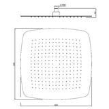 OVER HEAD SHOWER SQUARE - ARTIZE FAUCET -  ( BLACK CHROME - RAINJOY - 400x400 mm - 16inchX16inch )