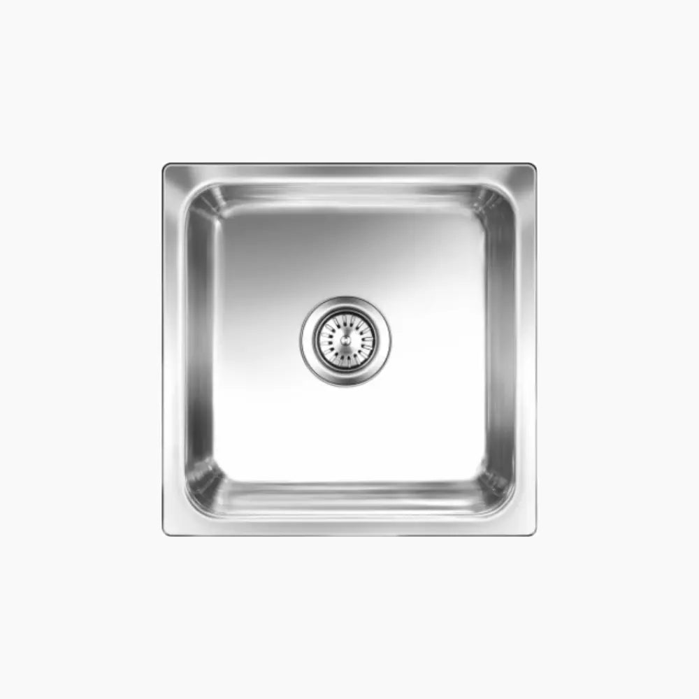 SS SINK 1.0 BOWL W/O DRAIN BOARD (DEPTH 8  )OMNI MINI - NIRALI -  ( SATIN - SILENT SQUARE - 410x410 mm - 16.4inchX16.4inch )