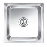 SS SINK 1.0 BOWL W/O DRAIN BOARD (DEPTH 9  )OMNI BIG - NIRALI -  ( SATIN - SILENT SQUARE - 515x515 mm - 20inchX20inch )