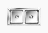 SS SINK 2.0 BOWL W/O DRAIN BOARD (DEPTH 9  )OPAL SMALL - NIRALI -  ( SATIN - SILENT SQUARE - 950x510 mm - 37.5inchX20inch )