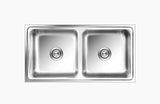 SS SINK 2.0 BOWL W/O DRAIN BOARD (DEPTH 9  )OPAL SMALL - NIRALI -  ( ANTI-SCRATCH - SILENT SQUARE - 950x510 mm - 37.5inchX20inch )